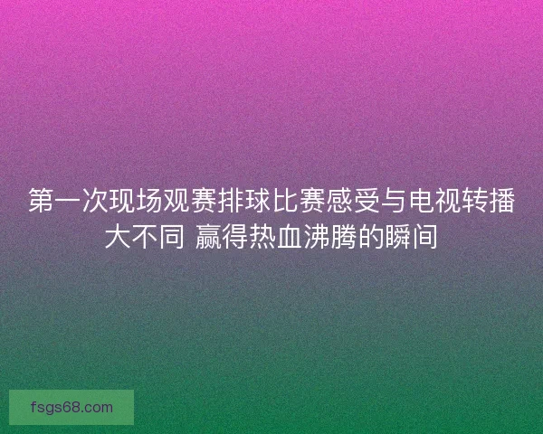 第一次现场观赛排球比赛感受与电视转播大不同 赢得热血沸腾的瞬间